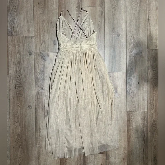 Dress Day Women’s Elegant Cream Gold Sparkle Evening Gown Dress Small - Picture 2 of 5